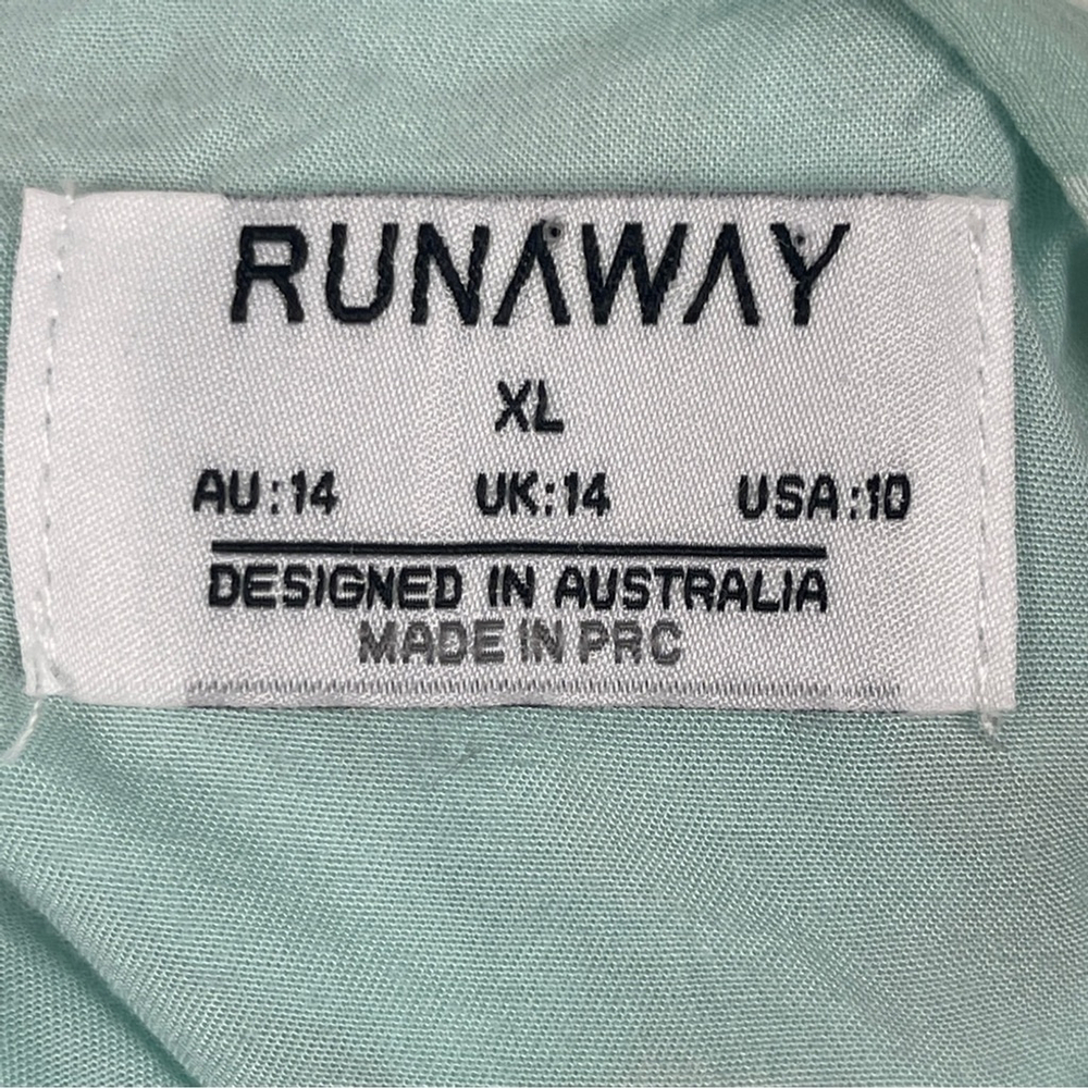 Runaway The Label Mini Dress Ruched Pink and teal Leopard Dress XL / 10 Cute - Picture 10 of 12